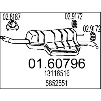 Tlumič výfuku MTS Zadní tlumič výfuku MTS 01.60796