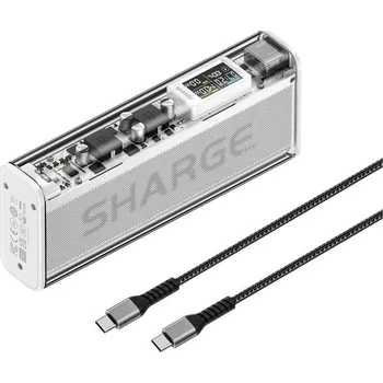 Powerbanka SHARGE Shargeek 140W powerbanka, 20000 mAh, LCD, stříbrná