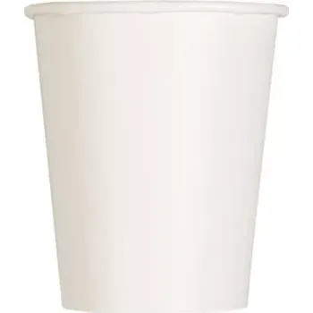 Party nádobí Papírové kelímky bílé 14 ks