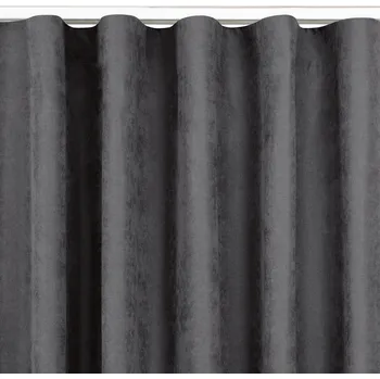 Závěs MILANA klasická transparentní vlnovka 7 cm grafitový, velikost 140x270