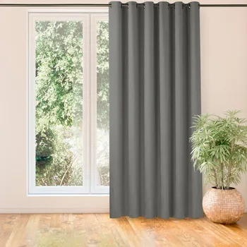 Závěs Závěs MILANA klasický se zlatými oky šedý, velikost 140x225