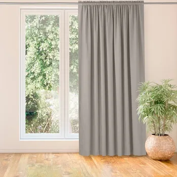 Závěs Závěs MILANA klasický tunel 5 cm s třásněmi cappuccino, velikost 140x175