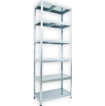 Dílenský regál Kovový regál do spíže Biedrax 60 x 75 x 210 cm, pozinkovaný - 6 polic pozink