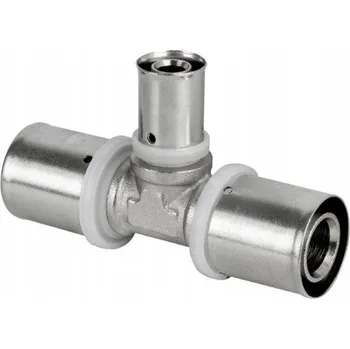 rozdělovač topení Aqbau t-rozdělovač PEX/PEX/PEX redukční LISOVANÝ 25 x 20 x 25mm mosaz