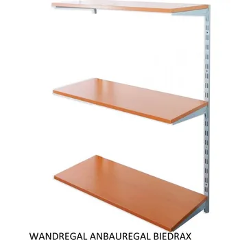 regál Biedrax Nástěnný regál přídavný 50 x 80 x 100 cm, stříbrný - 3 police třešeň