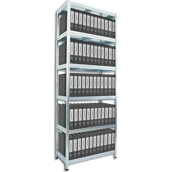 Prodejní regál Regál na šanony Biedrax 35 x 60 x 210 cm, pozinkovaný - 6 polic bílé lamino 12mm