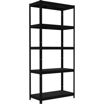 Dílenský regál Kovový regál do technické místnosti Biedrax 40 x 80 x 180 cm, černý - 5 polic kovových