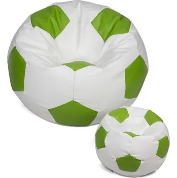 Sedací pytel TopKing Sedací vak míč XXXL 100 cm + podnožník XL 35 cm, bílo/zelený