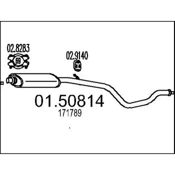 Tlumič výfuku MTS Střední tlumič výfuku MTS 01.50814