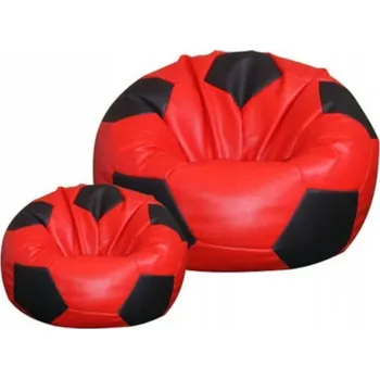 Sedací pytel TopKing Sedací vak míč XXXL 100 cm + podnožník XL 35 cm, červeno/černý
