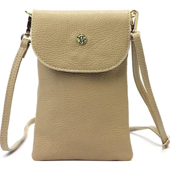 Kožená crossbody kabelka Gregorio 1747 tmavě béžová