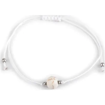 Náramek Náramek shamballa s imitací minerálu, malé, 2 bílá