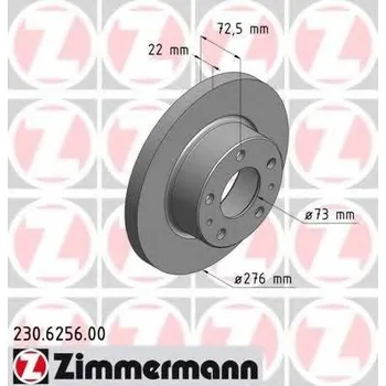 Brzdový kotouč ZIMMERMANN Brzdový kotouč - 276 mm ZIM 230.6256.00