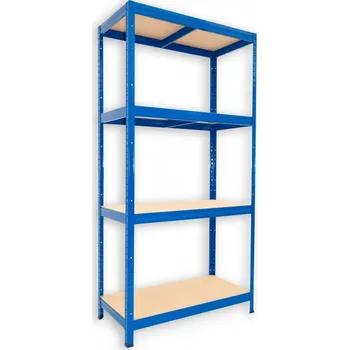 regál Kovový regál do domácnosti Biedrax 50 x 90 x 180 cm, modrý - 4 police MDF