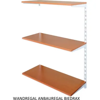 regál Biedrax Nástěnný regál přídavný 20 x 60 x 100 cm, bílý - 3 police třešeň