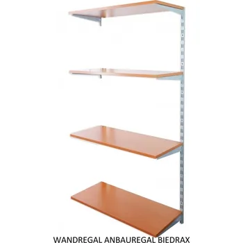 regál Biedrax Nástěnný regál přídavný 25 x 60 x 150 cm, stříbrný - 4 police třešeň