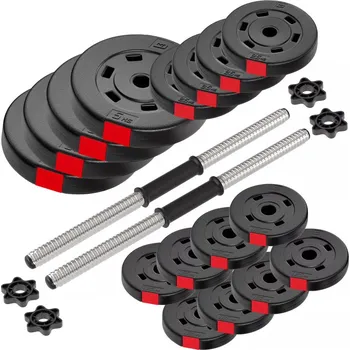 Hop-Sport Nakládací Činkový Set 2x15kg PRO Jednoruční Cementové Kotouče