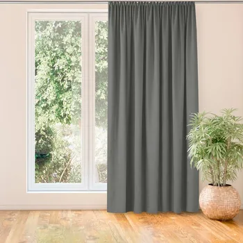 Závěs Závěs MILANA klasická transparentní dračí páska 7,5 cm šedý, velikost 220x175