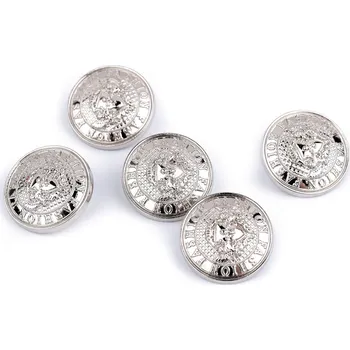 Knoflík Kovový knoflík velikost 32"; 40", malé, 1 (32") nikl