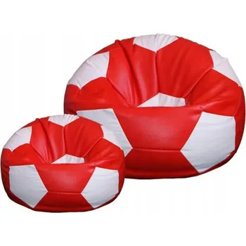Sedací pytel TopKing Sedací vak míč XXXL 100 cm + podnožník XL 35 cm, červeno/bílý