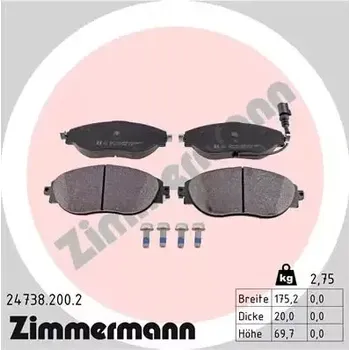 Auto-moto ZIMMERMANN Sada brzdových destiček ZIM 24738.200.2
