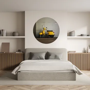 Samolepící dekorace Textilní kruhová samolepka na zeď "Vespa" 100cm