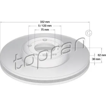 Brzdový kotouč TOPRAN Brzdový kotouč COATED - 332 mm TPR 501 190