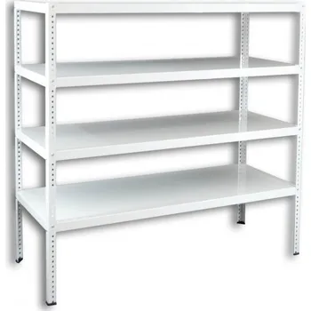 Dílenský regál Biedrax Šroubovaný regál do technické místnosti Biedrax, bílý - 60 x 100 x 150 cm, 4 police