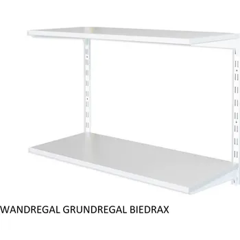 regál Biedrax Nástěnný regál základní 35 x 60 x 50 cm, bílý - 2 police šedá