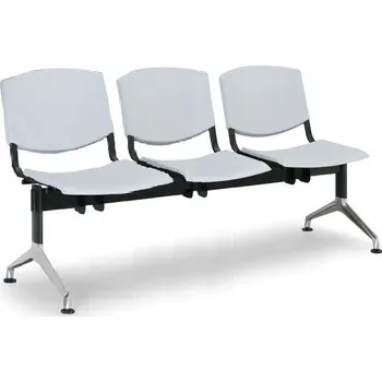 Zahradní lavice Lavice do čekárny plastová Smile Biedrax LC9958s - podnož leštěný hliník