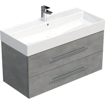 Koupelnový nábytek Koupelnová skříňka s umyvadlem SAT Cube Way 100x53x46 cm beton mat CUBE461002BESAT