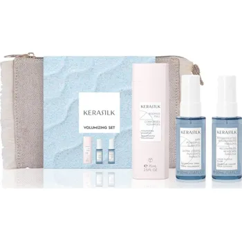 Kosmetická sada KERASILK Specialists KERASILK Essentials Volumizing Shampoo vlasový šampon pro jemné vlasy 75 ml + KERASILK Specialists Volumizing Spray objemový sprej pro jemné a zplihlé vlasy 50 ml + KERASILK Specialists Liquid Cuticle Filler obnovující sprej pro všech