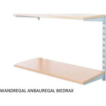 Nábytek Biedrax Nástěnný regál přídavný 25 x 80 x 50 cm, stříbrný - 2 police buk