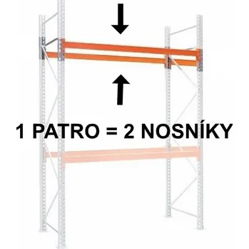 Dílenský regál Biedrax Paletový regál - přídavné patro (2 ks nosník) 270 cm - nosnost 1500 kg, pozinkovaný