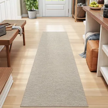 Koberec DEXI běhoun kuchyň chodba pratelný protiskluzový béžový šedý 43x150 Barva: Béžová