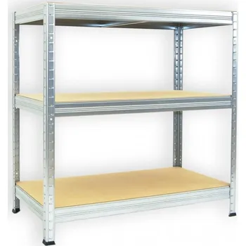 Dílenský regál Kovový regál do technické místnosti Biedrax 50 x 75 x 90 cm, pozinkovaný - 3 police MDF