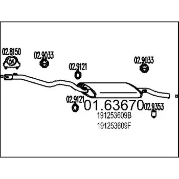 Tlumič výfuku MTS Zadní tlumič výfuku MTS 01.63670