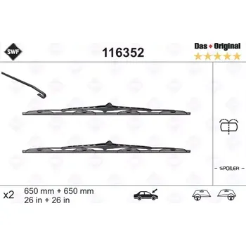 Stěrač SWF Sada stěračů se spojlerem Das Original - 650 + 650 mm SWF 116352