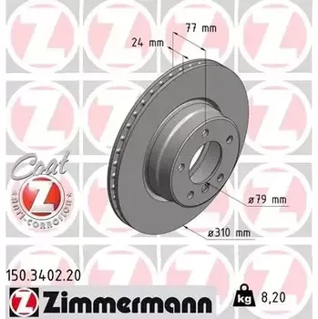 Auto-moto ZIMMERMANN Brzdový kotouč COAT Z - 310 mm ZIM 150.3402.20