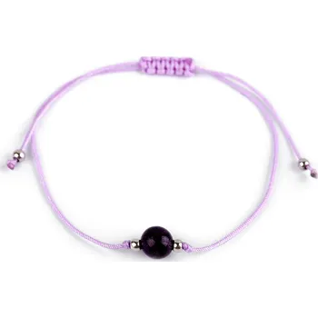 Náramek Náramek shamballa s imitací minerálu, malé, 4 fialová sv.