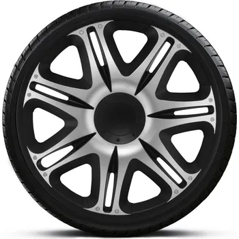 Poklice na kolo J-TEC Poklice na kola - kryty kol Nascar Silver Black 14" - sada 4 ks -