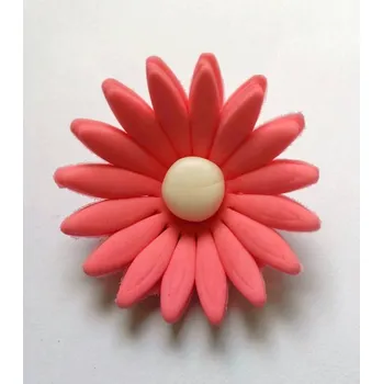 Jedlá dekorace na dort Dortisimo Cukrová sedmikráska velká lososová (9 ks)