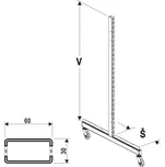 Stojina pojízdné gondoly 1831x400 mm se stojinou 60x30 mm - levá