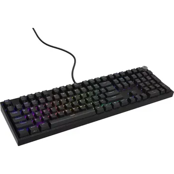Klávesnice Herní mechanická klávesnice Genesis THOR 404/RGB/Outemu Peach Silent/Drátové USB-A/US layout/Černá