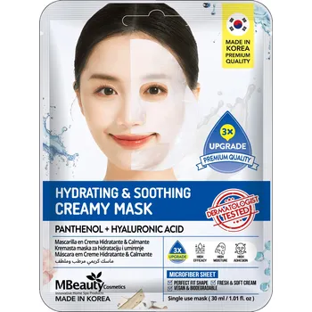 Pleťová maska MBeauty krémová hydratační a zklidňující maska s panthenolem a kyselinou hyaluronovou, 30 ml