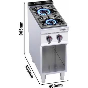Sporák G.Gastro Plynový sporák 2 hořáky (19 kW) s pilotním zapalováním