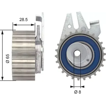 Rozvod motoru GATES Napínací kladka ozubeného řemenu PowerGrip® GT T43044