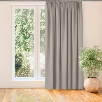 Závěs Závěs MILANA klasická transparentní dračí páska 7,5 cm cappuccino, velikost 140x245