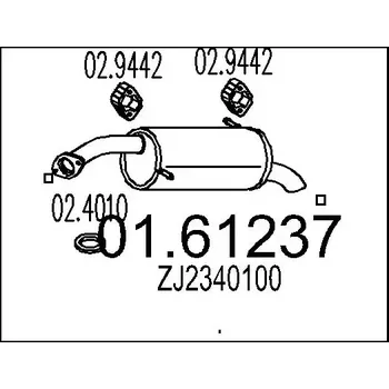 Tlumič výfuku MTS Zadní tlumič výfuku MTS 01.61237