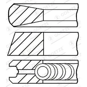 Blok motoru GOETZE ENGINE Sada pístních kroužků GEE 08-103700-00